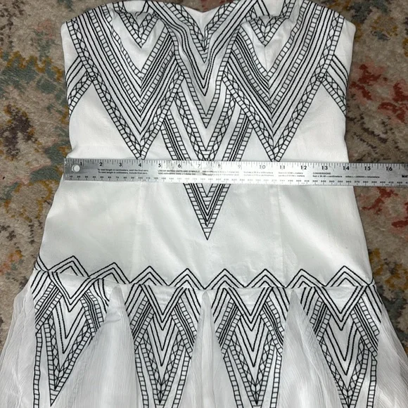 Free People Radiating Angles Strapless Dress - White and Black - Picture 9 of 14
